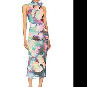 AFRM  Florella Midi Dress Colorful Abstract